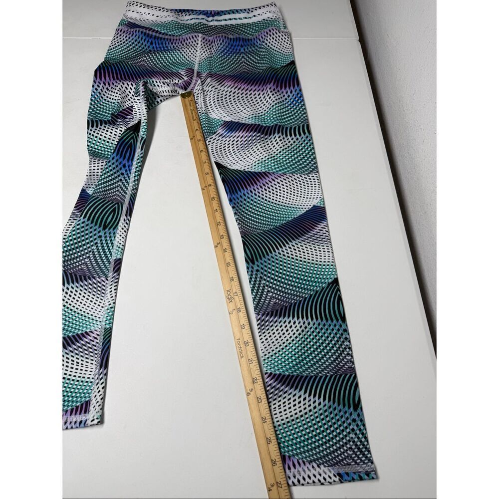 Women’s Yoga Pants Size L High Waist Leggings Multicolor Abstract Print - Picture 3 of 8